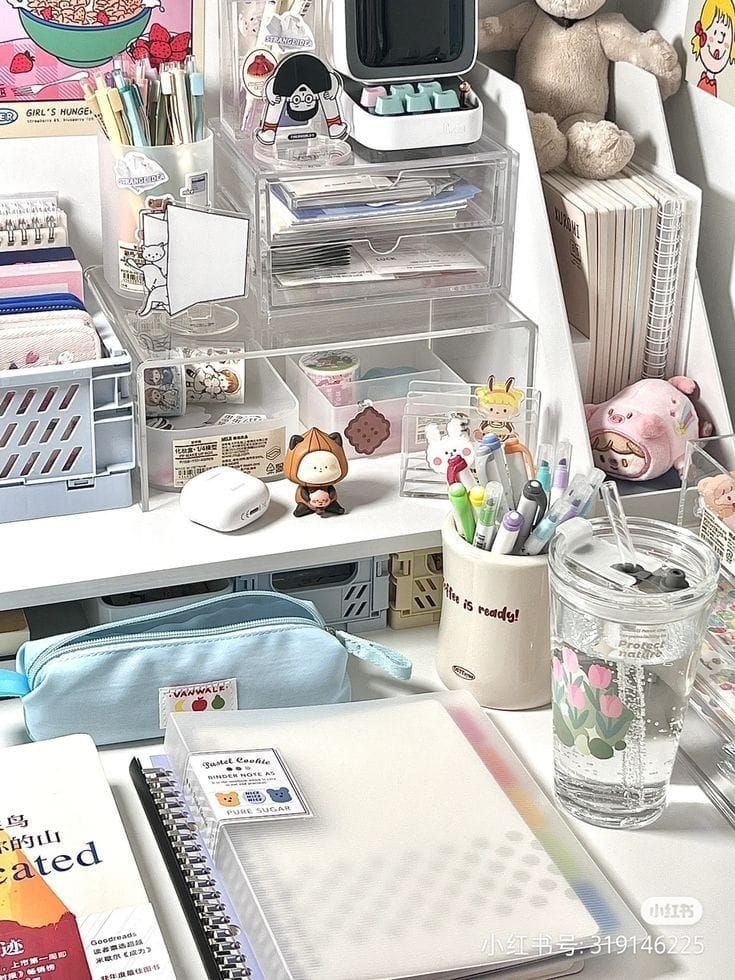 Combo Đồ Dùng Học Tập Aesthetic Pastel – Bộ Set Văn Phòng Phẩm "Dreamy Desk" Trang Trí Bàn Học Toàn Diện