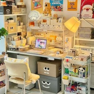 Mega Combo Đồ Dùng Học Tập & Decor Sunny Vibes – Bộ Set Bàn Học Thông Minh Tích Hợp Bảng Pegboard Và Kệ Lưu Trữ Đa Năng
